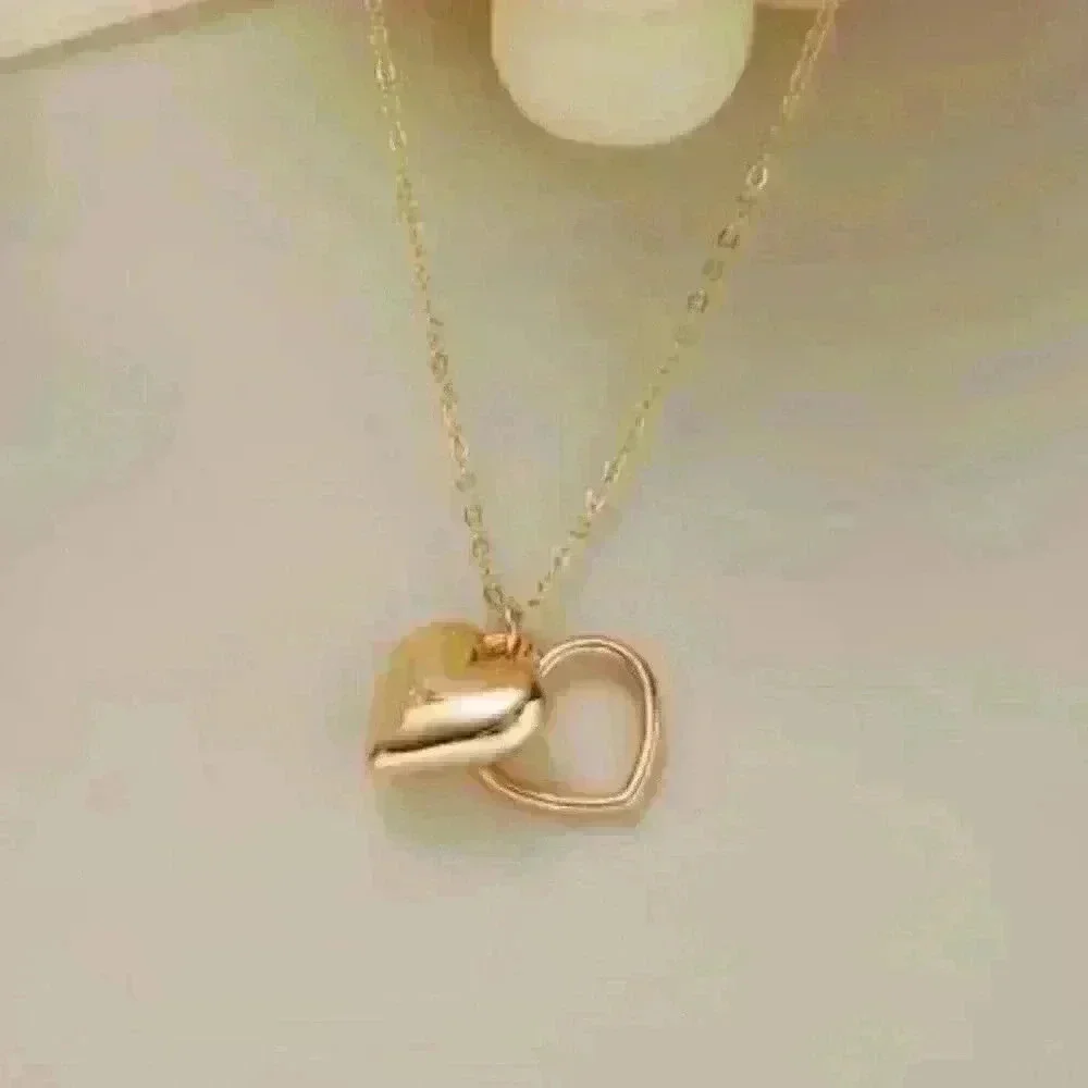 New Double Heart Pendant Necklace